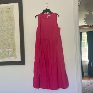 Hot pink j crew long dress size 8